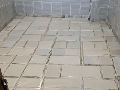 Bathroom floor after professional regrouting