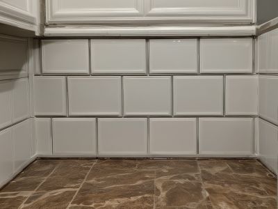 Kitchen backsplash after professional grout cleaning