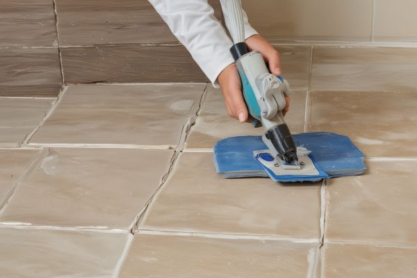 Professional tile regrouting process